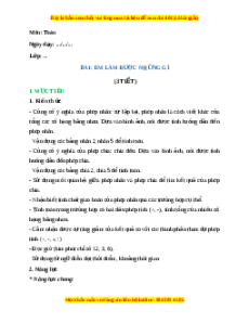Giáo án Em làm được những gì Toán 2 Chân trời sáng tạo