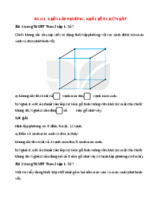 VBT Toán lớp 3 Bài 21 (Kết nối tri thức): Khối lập phương, khối hộp chữ nhật