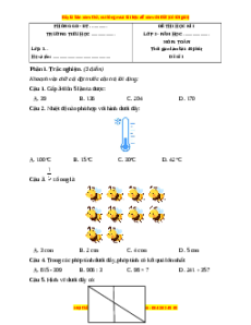 Đề thi cuối kì 1 Toán lớp 3 Cánh diều - Đề 1