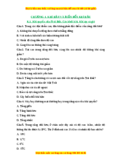 Trắc nghiệm Bài 13 Địa lí 6 Cánh diều: Khí quyển của Trái Đất. Các khối khí. Khí áp và gió