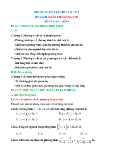 Đề cương ôn tập Giữa kì 1 Toán 9 Chân trời sáng tạo