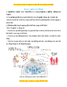 Lý thuyết Sinh học 10 Chân trời sáng tạo Bài 31: Virus gây bệnh