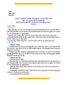 Giáo án Bài 1 Địa lí 11 Kết nối tri thức (2024): Sự khác biệt về trình độ phát triển kinh tế - xã hội của các nhóm nước
