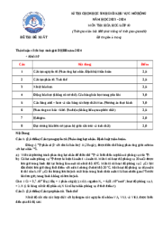 Đề thi HSG Hóa học 10 Trường THPT Chuyên Thái Bình