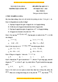 Đề thi cuối kì 1 Toán 6 Kết nối tri thức trường THCS Giảng Võ - Quận Ba Đình - TP Hà Nội