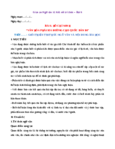 Giáo án Hồ Chí Minh "văn hóa phải soi đường cho quốc dân đi" (2024) Kết nối tri thức