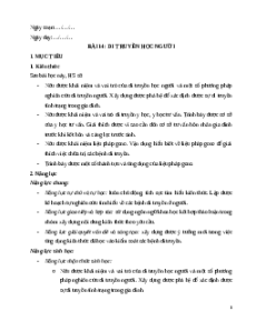Giáo án Bài 14 Sinh học 12 Cánh diều: Di truyền học người