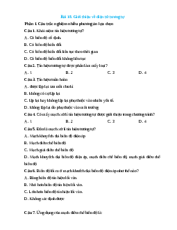 Trắc nghiệm Bài 18: Giới thiệu về điện tử tương tự Công nghệ 12 Điện-Điện tử Kết nối đúng sai, trả lời ngắn 2025