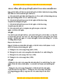Trắc nghiệm Bài 13: Tổng kết lịch sử thế giới từ sau năm 1945 đến nay Lịch sử 12