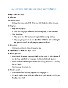 Giáo án chuyên đề Công nghệ thiết kế 10 Kết nối tri thức