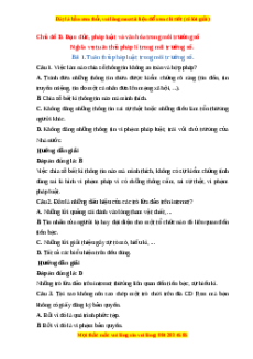 Trắc nghiệm Tin học 10 Chủ đề D Bài 1: Tuân thủ pháp luật trong môi trường số Tin học 10 Cánh diều