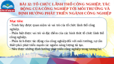 Giáo án Powerpoint Bài 31 Địa lí 10 Chân trời sáng tạo: Tổ chức lãnh thổ công nghiệp, tác động của công nghiệp tới môi trường và định hướng