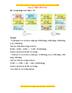 Giải Sgk Toán lớp 3 Bài 22: Tiền Việt Nam (Cánh diều)