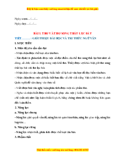 Giáo án Ngữ Văn 9 Cánh diều Học kì 1