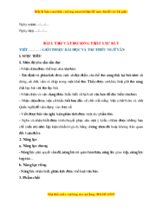 Giáo án Ngữ Văn 9 Cánh diều Học kì 1