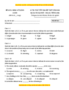 Đề thi thử tốt nghiệp Tiếng Anh Đề khảo sát chất lượng định kỳ năm 2024