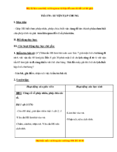 Giáo án Bài 170 Toán lớp 5: Luyện tập chung (Trang 176)