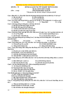 Đề Tốt nghiệp Lịch sử 2024 theo đề tham khảo (Đề 4)