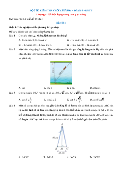 Bài tập ôn tập + Đề kiểm tra Toán 9 Chương 4 Kết nối tri thức