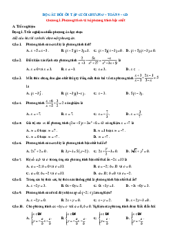 Bài tập ôn tập + Đề kiểm tra Toán 9 Cánh diều theo chương