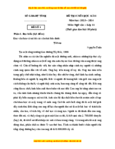 Đề thi cuối kì 2 Ngữ văn 11 Cánh diều (Đề 1)