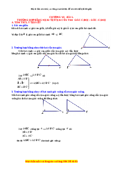 Chuyên đề Trường hợp bằng nhau thứ hai của tam giác: cạnh - góc - cạnh Toán 7 Cánh diều