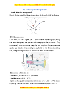 Lý thuyết Thành phần của nguyên tử Hóa học 10 Chân trời sáng tạo