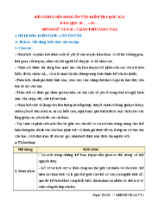 Đề cương ôn tập cuối kì 1 Ngữ văn 10 Chân trời sáng tạo