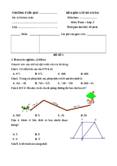 Bộ 3 đề thi khảo sát chất lượng đầu năm Toán 3 năm 2025 (có đáp án)