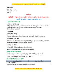 Giáo án Tia số, số liền trước - Số liền sau Toán lớp 2 Cánh diều