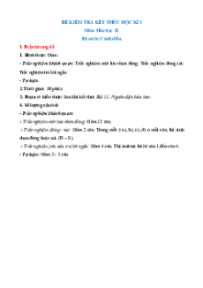 Bộ 6 đề thi Cuối kì 1 Hóa học 12 Cánh diều cấu trúc mới có đáp án