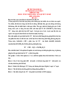 15 Đề thi ĐGTD ĐHBK Hà Nội TSA môn Hóa học (có lời giải)