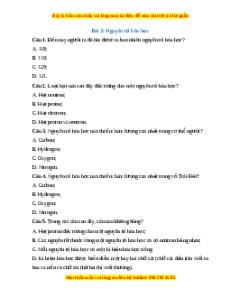 Trắc nghiệm Nguyên tố hóa học KHTN 7 Chân trời sáng tạo