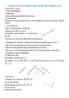 Chuyên đề Vectơ và phương pháp tọa độ trong không gian (Ôn thi Tốt nghiệp Toán 2025)