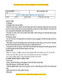 Giáo án Hóa học 9 Cánh Diều (năm 2025) | Giáo án Hóa học 9 mới, chuẩn nhất