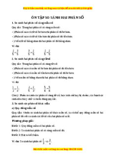 Lý thuyết Ôn tập: So sánh hai phân số Toán 5