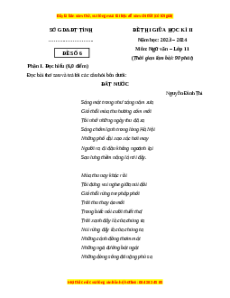 Đề thi giữa kì 2 Ngữ văn 11 Cánh diều (Đề 6)