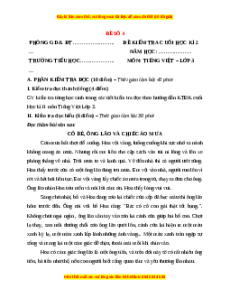 Đề thi cuối kì 2 Tiếng Việt lớp 3 Kết nối tri thức (Đề 4)