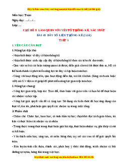 Giáo án Dãy số liệu thống kê Toán 4 Kết nối tri thức