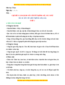 Giáo án Dãy số liệu thống kê Toán 4 Kết nối tri thức