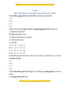 Bộ trắc nghiệm KHTN 7 Chân trời sáng tạo có đáp án