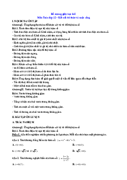 Đề cương Giữa kì 1 Toán 12 Kết nối tri thức cấu trúc mới (có tự luận)