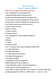 Bài tập ôn tập + Đề kiểm tra Hóa học 10 Cánh diều theo chương