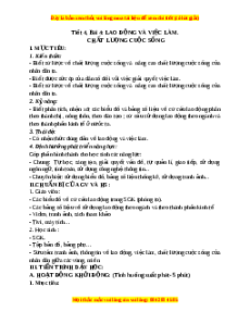 Giáo án Bài 4 Địa lí 9: Lao động và việc làm. Chất lượng cuộc sống