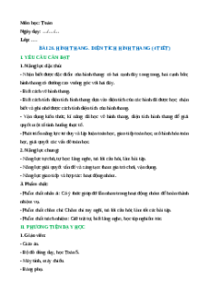 Giáo án Hình thang. Diện tích hình thang Toán lớp 5 Kết nối tri thức