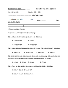 Đề thi Giữa kì 2 Toán lớp 5 Chân trời sáng tạo (Đề 5)