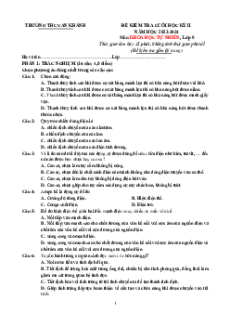 8 Đề thi cuối kì 2 KHTN 8 Chân trời sáng tạo (nối tiếp)