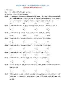 Bài tập ôn tập + Đề kiểm tra Toán 12 Chương 6 Cánh diều theo chương