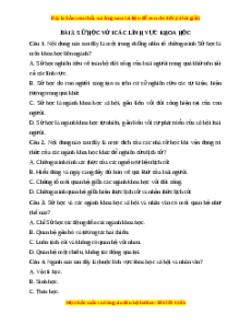 Trắc nghiệm Bài 3 Lịch Sử 10 Kết nối tri thức: Sử học với các lĩnh vực khoa học