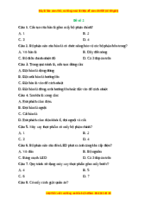 Đề thi cuối kì 2 Công nghệ 6 Chân trời sáng tạo (Đề 2)
